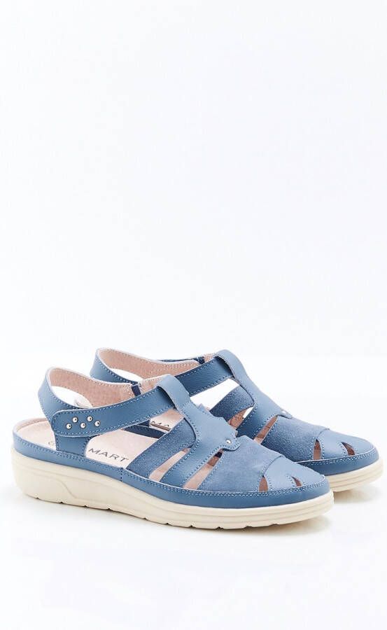 Damart Sandalen met open neus gemaakt van twee materialen Vrouwen Blauw