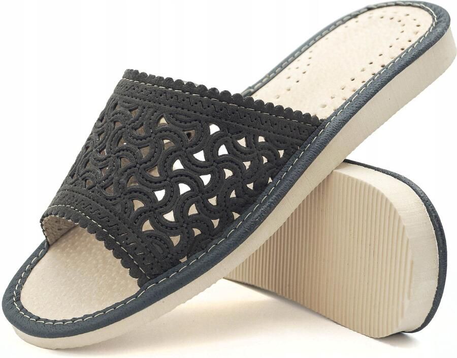 Dames Pantoffels Leer Elegante Huisschoenen
