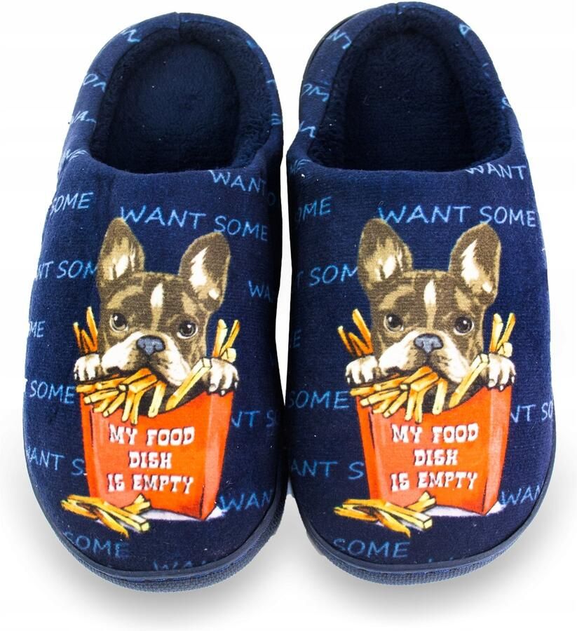 Dames Pantoffels met Bulldog Print Warm & Comfortabel
