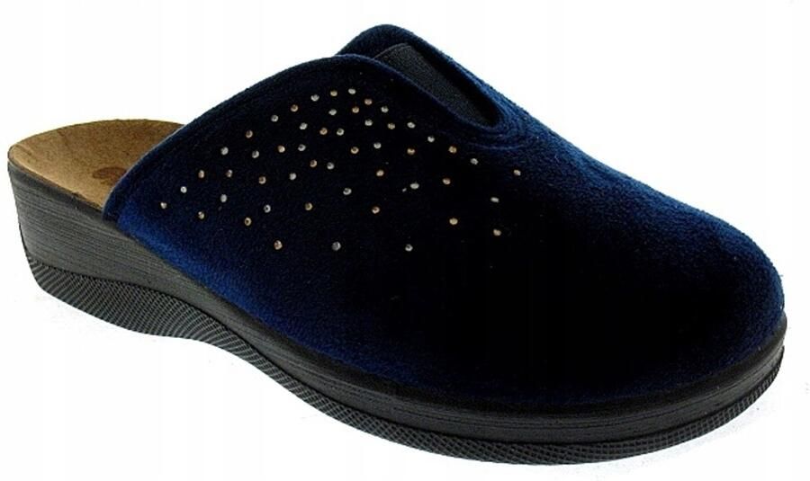 Dames pantoffels navy blauw comfortabele huisschoenen