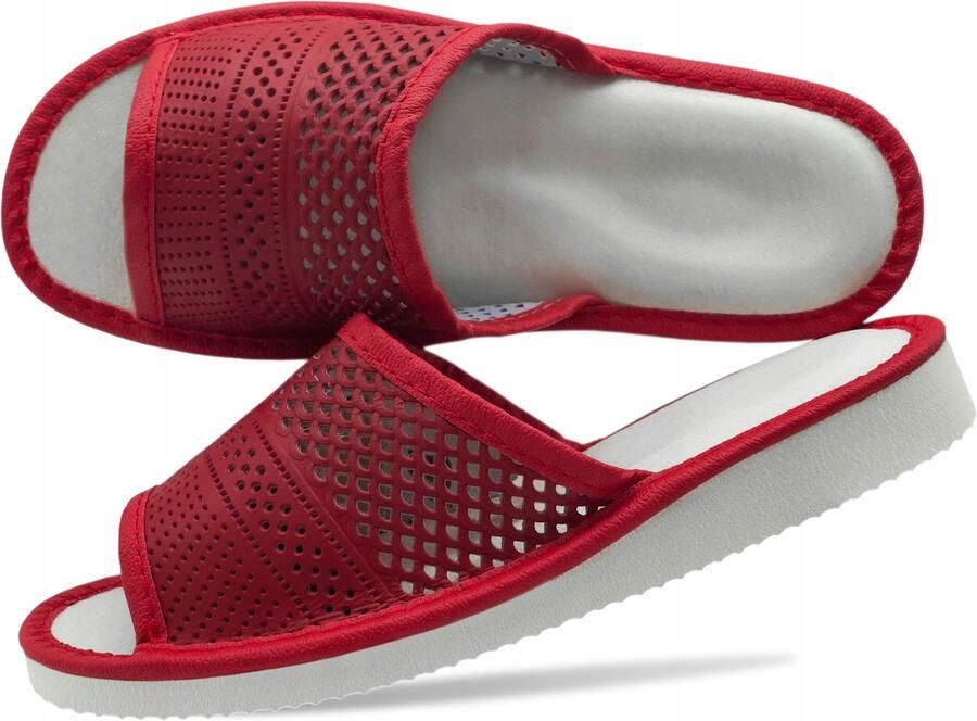 Dames Pantoffels van Leer Rood