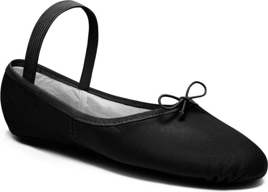 Dancer Dancewear Balletschoenen leer “Elite“ ZWART Professionele leren balletschoen Met hele suède zool Ballet schoen met doorlopende zool
