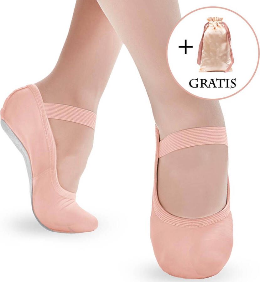 Dancer Dancewear Balletschoenen roze Eleve Balletschoen meisje Met GRATIS satijnen schoenzakje Hele zool Elastisch canvas Balletschoentjes voor kinderen