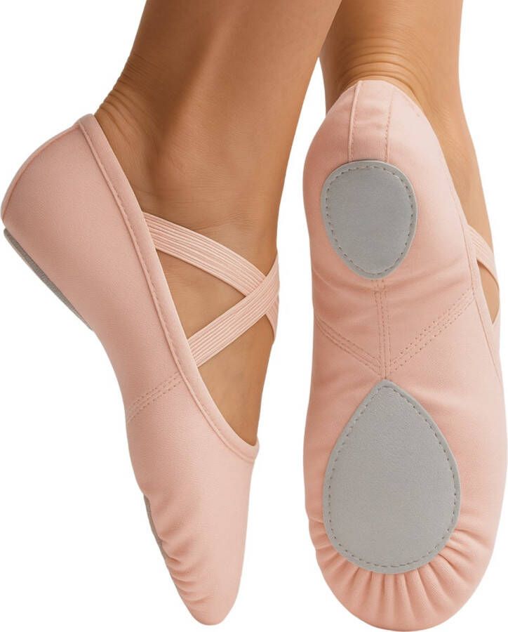 Dancer Dancewear Balletschoenen Splitzool ROZE “StretchPro” Stretch canvas Balletschoen voor meisje - Foto 3
