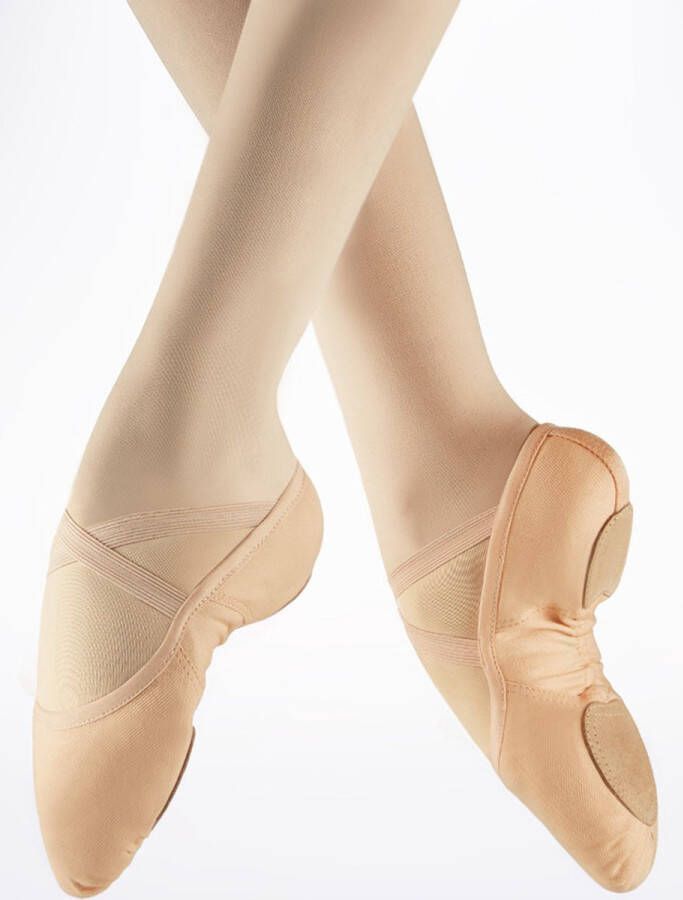 Dancer Dancewear Balletschoenen Splitzool ROZE “StretchPro” Stretch canvas Balletschoen voor meisje