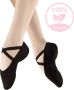 Dancer Dancewear Balletschoenen Splitzool ZWART “StretchPro” Stretch canvas Balletschoen voor dames Vegan - Thumbnail 1