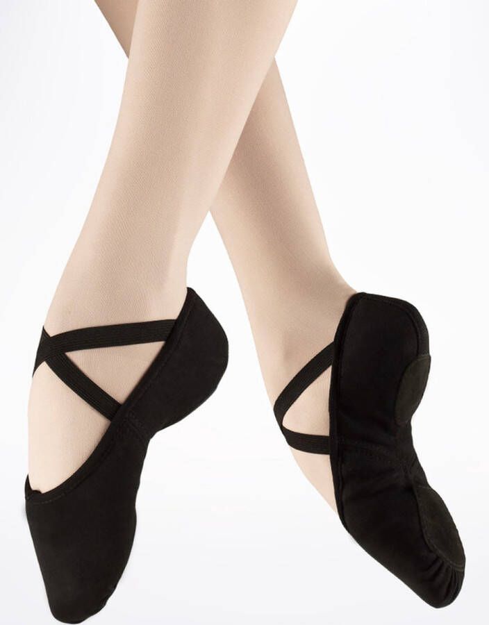 Dancer Dancewear Balletschoenen Splitzool ZWART “StretchPro” Stretch canvas Balletschoen voor meisje