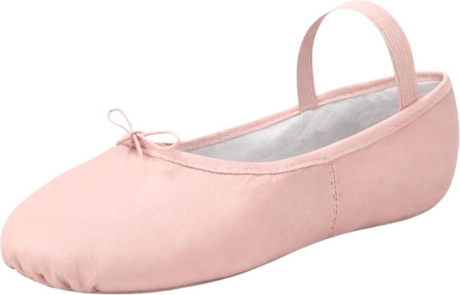 Dancer Dancewear Balletschoenen meisje “Elite“ Roze Professionele leren balletschoen Met hele suède zool Ballet schoen met doorlopende zool