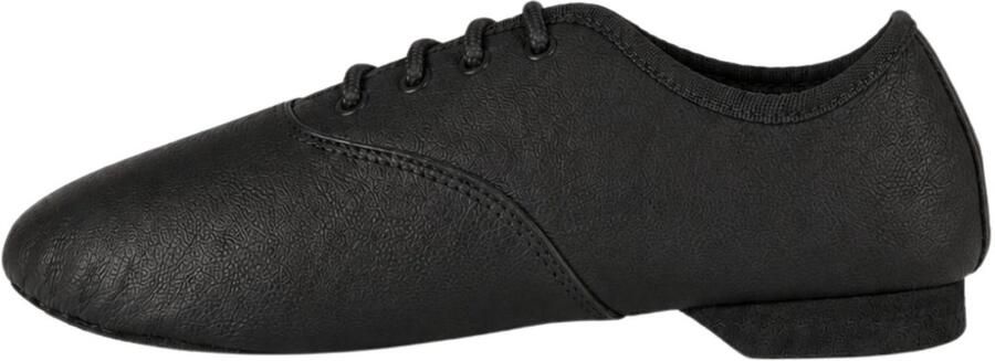 Dancer Dancewear Zwarte jazzschoenen leer met suède splitzool Zwart Jazz schoenen met veters in Oxford model - Foto 5