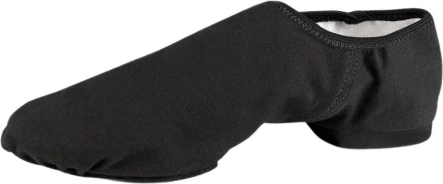 Dancer Dancewear Dansschoenen Jazzschoenen laag STRETCH Canvas Dames Zwart 'Shuffle'
