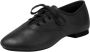 Dancer Dancewear Jazzschoenen leer in zwart Oxford met veters Zwarte jazz schoenen met suède splitzool - Thumbnail 1