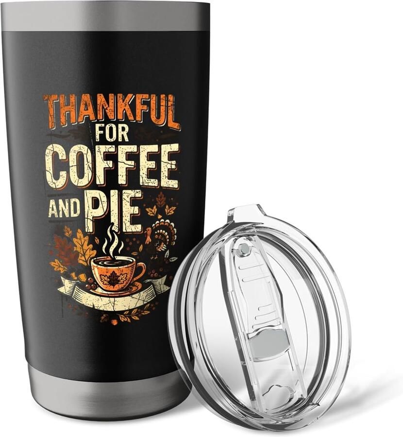 Dankbaar voor Koffie en Taart Thanksgiving Feest Thermobeker