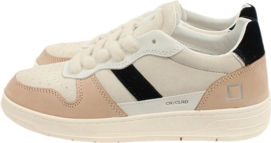 D.a.t.e. Sneakers van leer en katoen met verhoogd voetbed