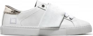 D.A.T.E. Gladleren Sneaker – Dames Schoen – Newman Strap Stones Linen – Wit