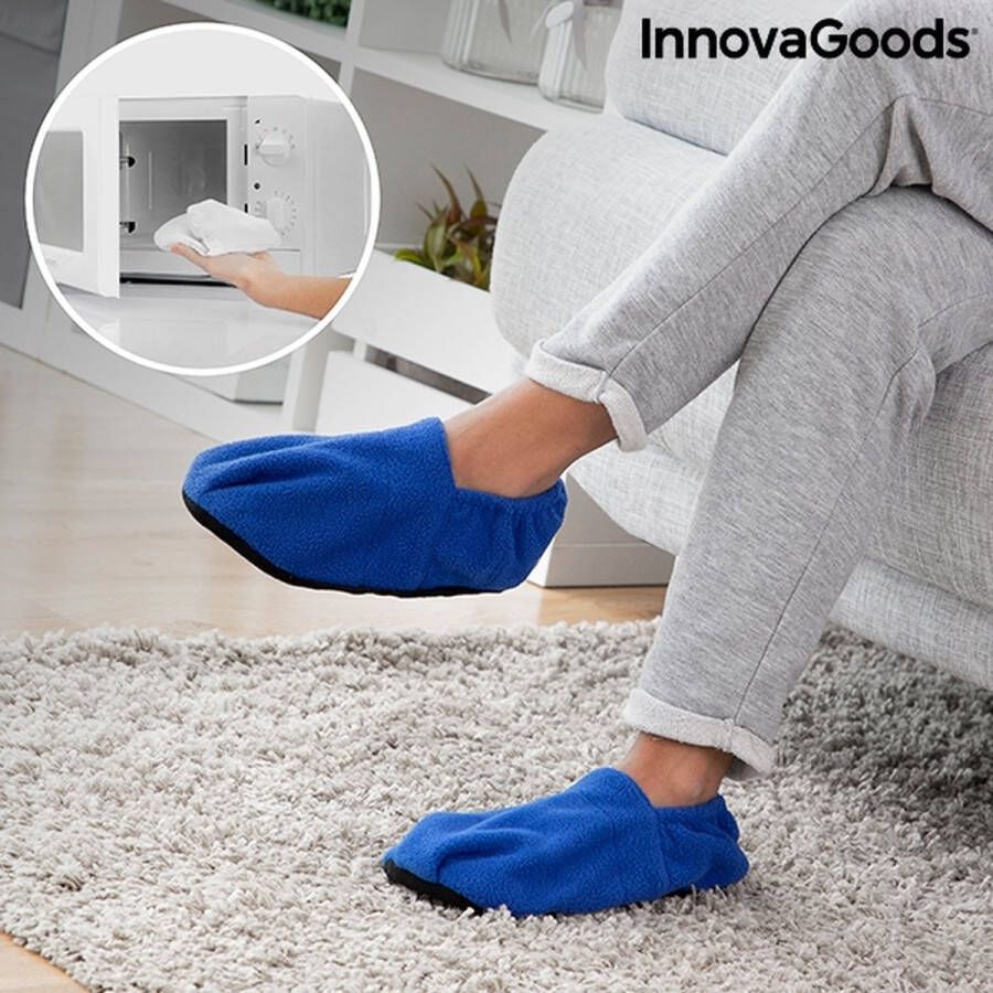 Daygoods VERWARMDE SLIPPERS OP TE WAR IN DE MAGNETRON BLAUW Magnetron sloffen Warmies sloffen Verwarmde sloffen Warmte sloffen Magnetron sloffen Magnetron sokken Warmies slippies Warmte pantoffels Hot feet Magnetron sloffen