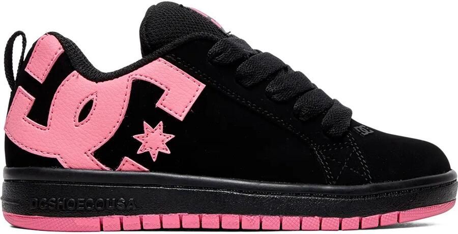 DC Shoes Court Graffik Kindersneakers Zwart Suède