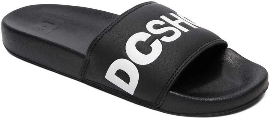 DC Shoes Heren Synthetisch Leren Slider Flip Flops Black Heren