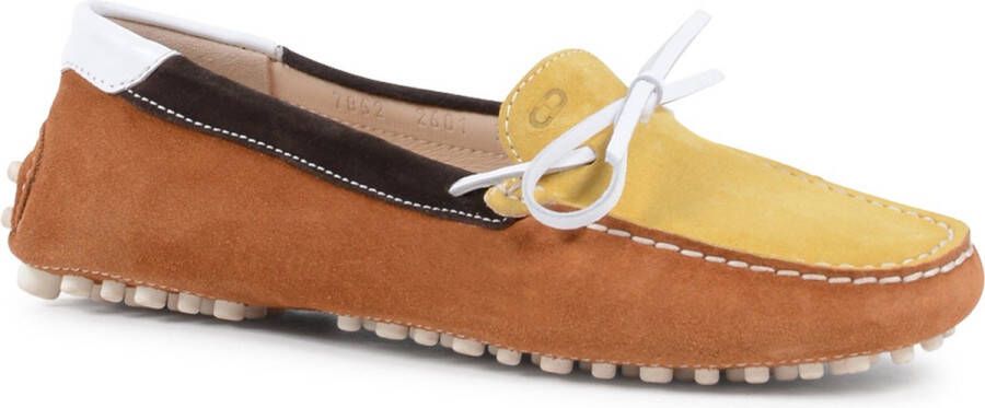 Dee Ocleppo Bruin Geel Suède Loafer Rubberen Zool Multicolor Dames