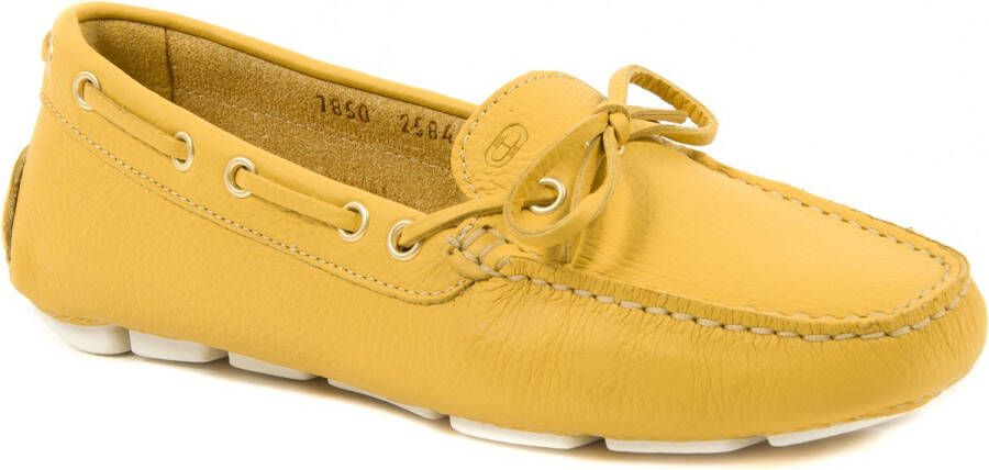 Dee Ocleppo Gele Leren Loafer met Strik Detail Yellow Dames