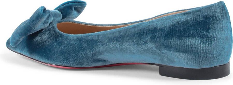 Dee Ocleppo Velvet Bow Ballerina Flats Blue Dames