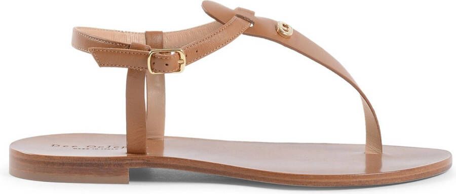 Dee Ocleppo Teenslippers Anfisa Leren String Sandalen Tan