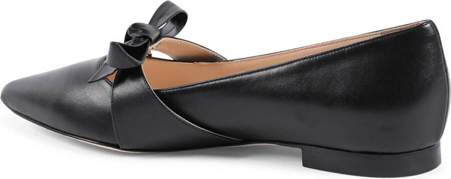 Dee Ocleppo Stijlvolle Leren Boog Ballerina Flats Black Dames