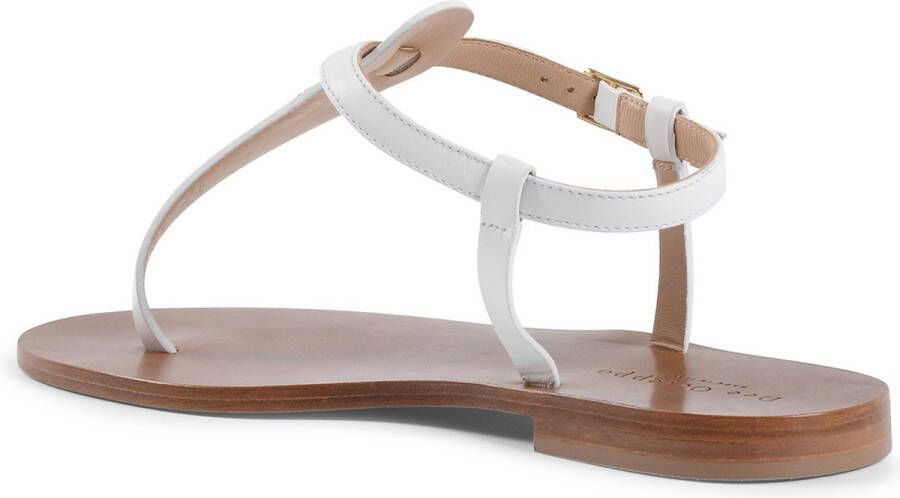 Dee Ocleppo Witte Leren Sandalen Met Lage Hak