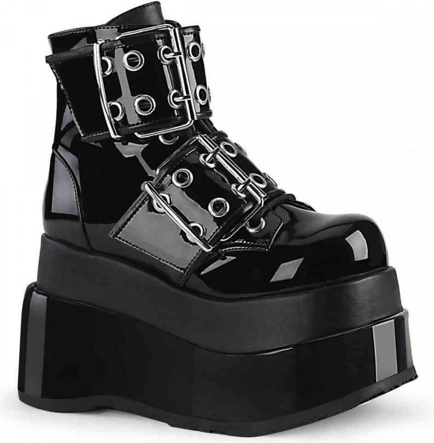 Demonia BEAR 104 = ) 4 1 2 Tiered PF Lace Up Ankle Boot Side Zip