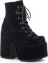 Demonia Cult CAMEL-203 Plateau Laarzen 40 Shoes Zwart - Thumbnail 1