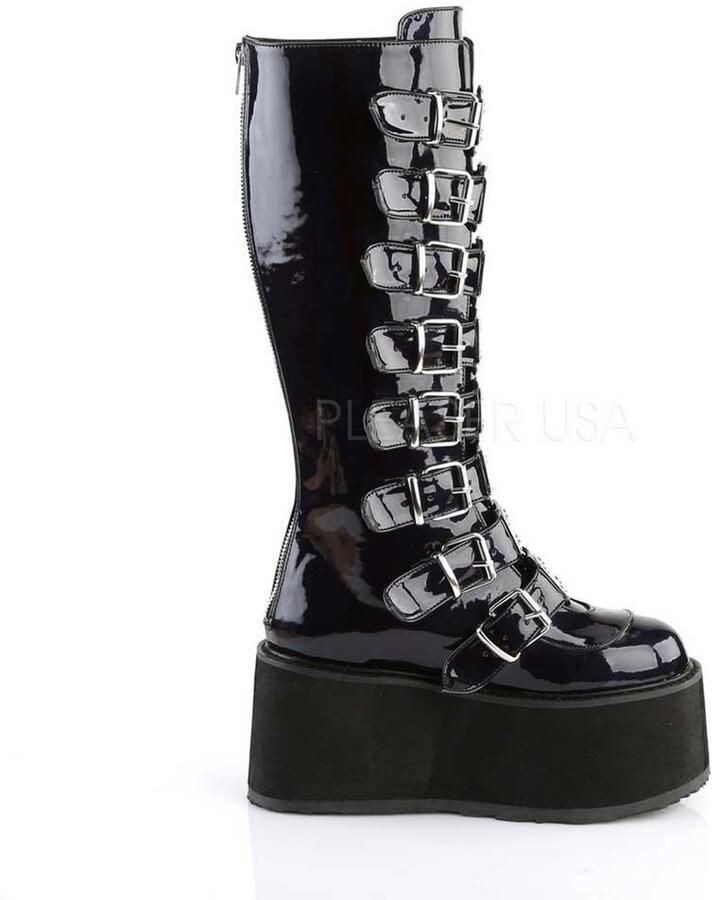 Demonia Cult DAMNED-318 Plateau Laarzen 39 Shoes Zwart
