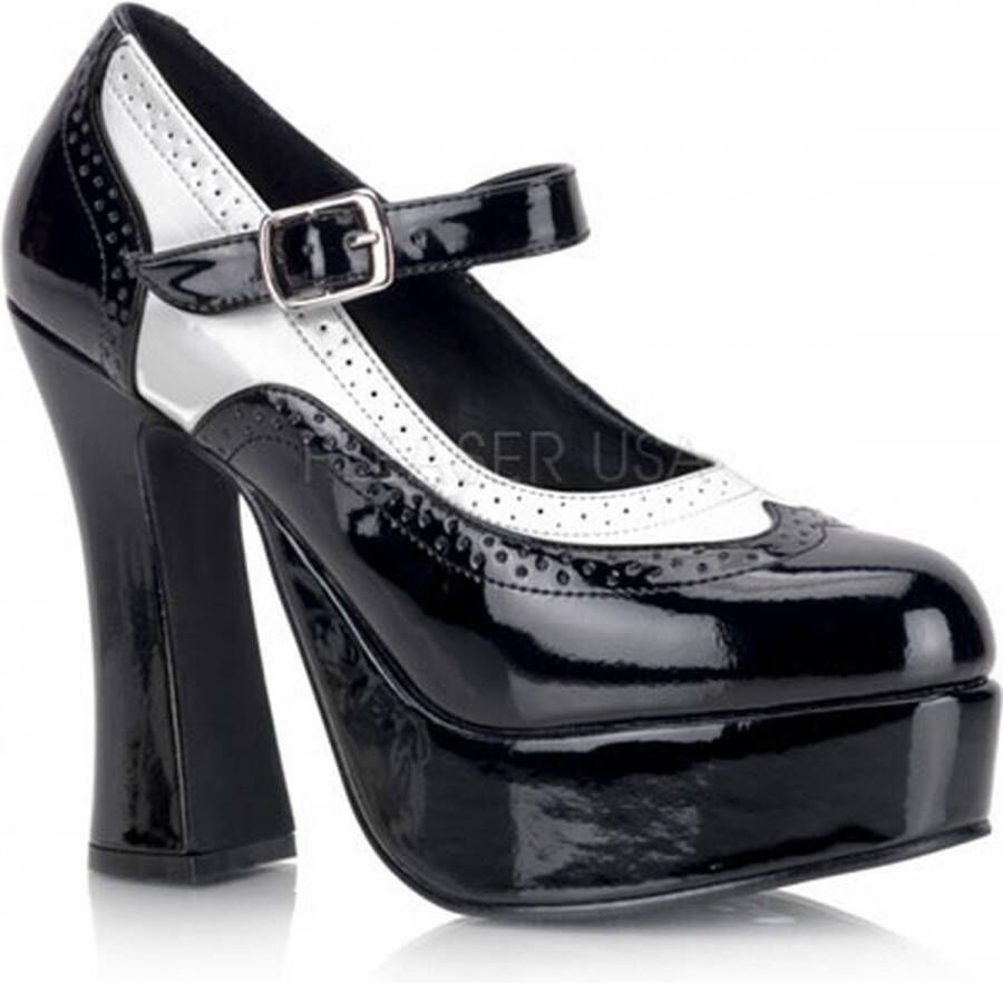 Demonia Dolly 57 - Black White Mary Janes