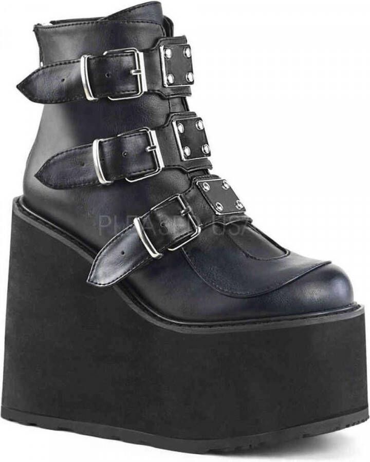 Demonia 5 = | SWING 105 | 5 1 2 PF Ankle Boot w 3 Buckle Straps Back Zip