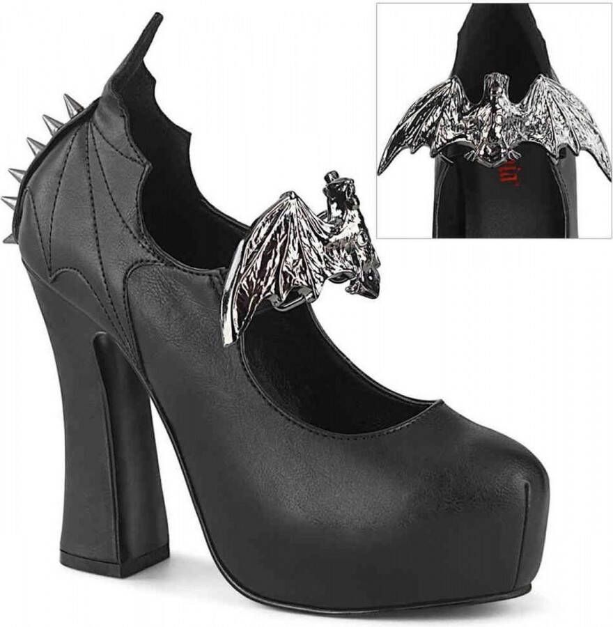 Demonia Hoge hakken 36 Shoes DEMON 18 Vleermuis Zwart