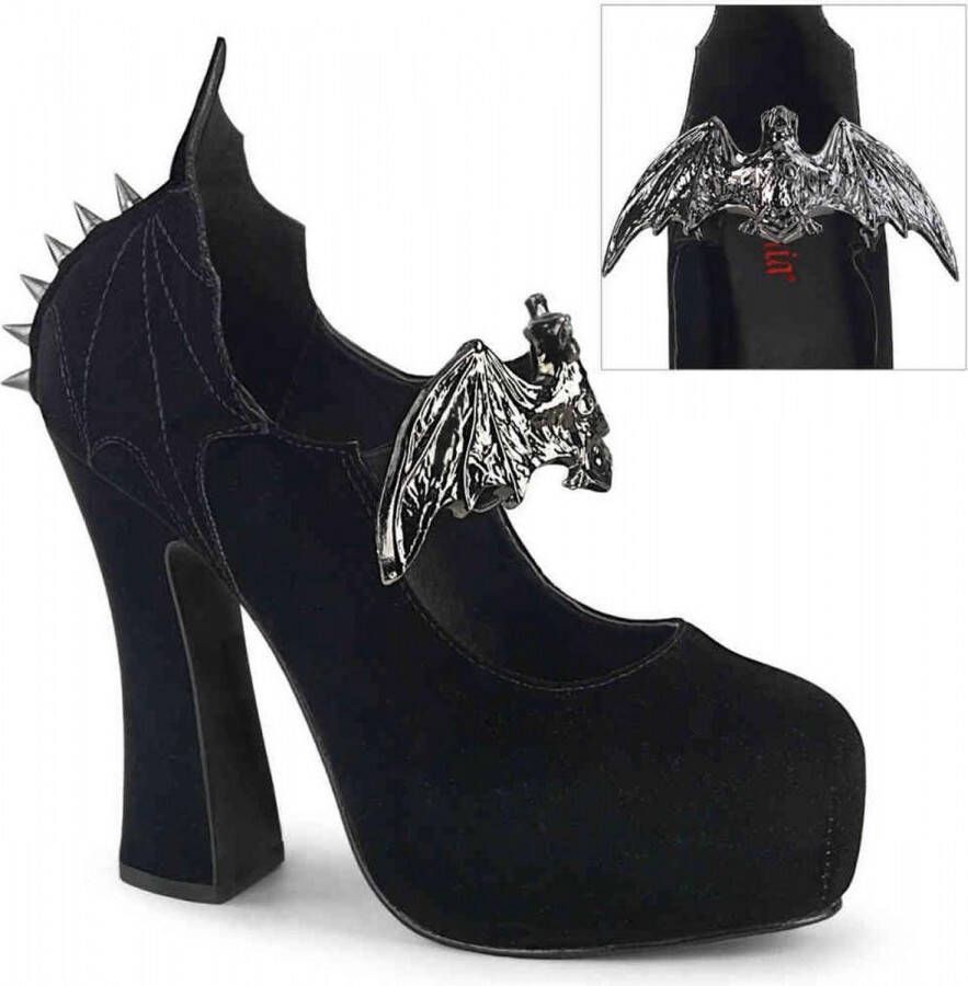 Demonia Hoge hakken 42 Shoes DEMON 18 Vleermuis Zwart