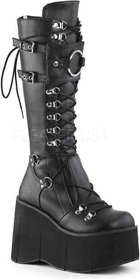 Demonia KERA 200 5 = )4 1 2Platform Lace Up Knee High Boots w Shield Back Zip - Foto 2