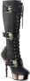 Demonia Muerto 2028 Boot with studs and chrome heel black matt = ) - Thumbnail 1