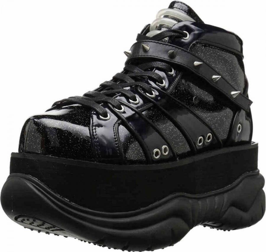 Demonia Neptune 100 glitter unisex plateau sneakers met spikes zwart 5 = )