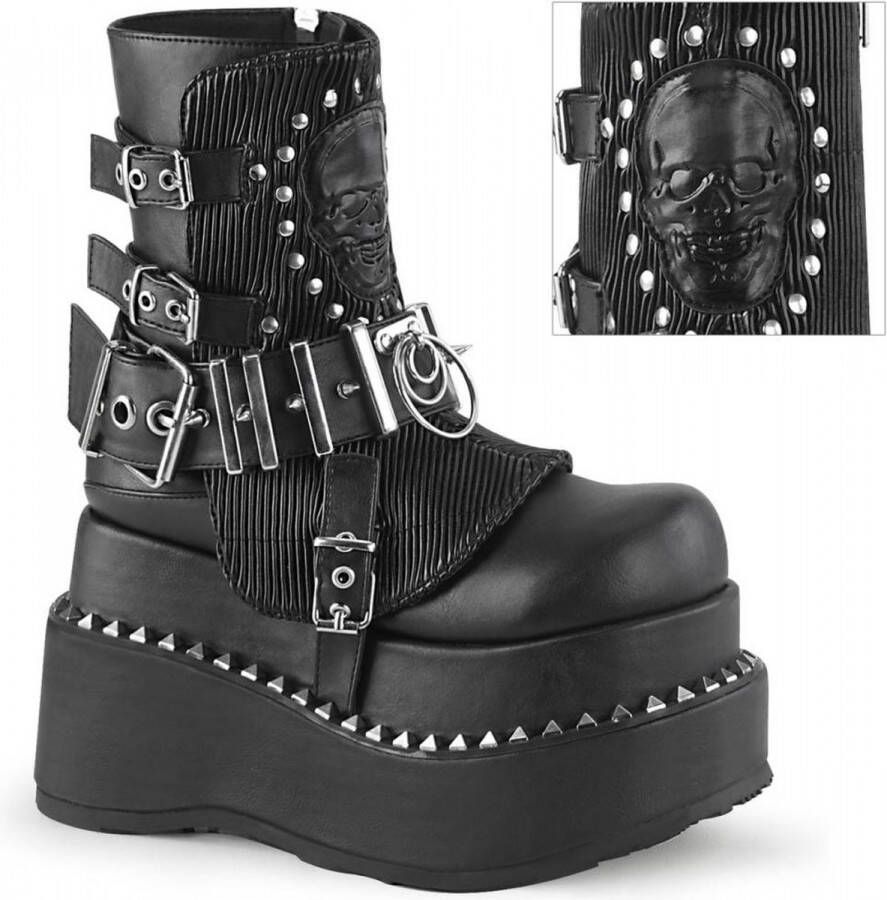 DemoniaCult BEAR-150 Plateau Laarzen 36 Shoes Zwart