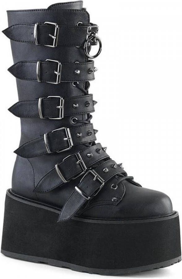 DemoniaCult DAMNED-225 Plateau Laarzen 36 Shoes Zwart