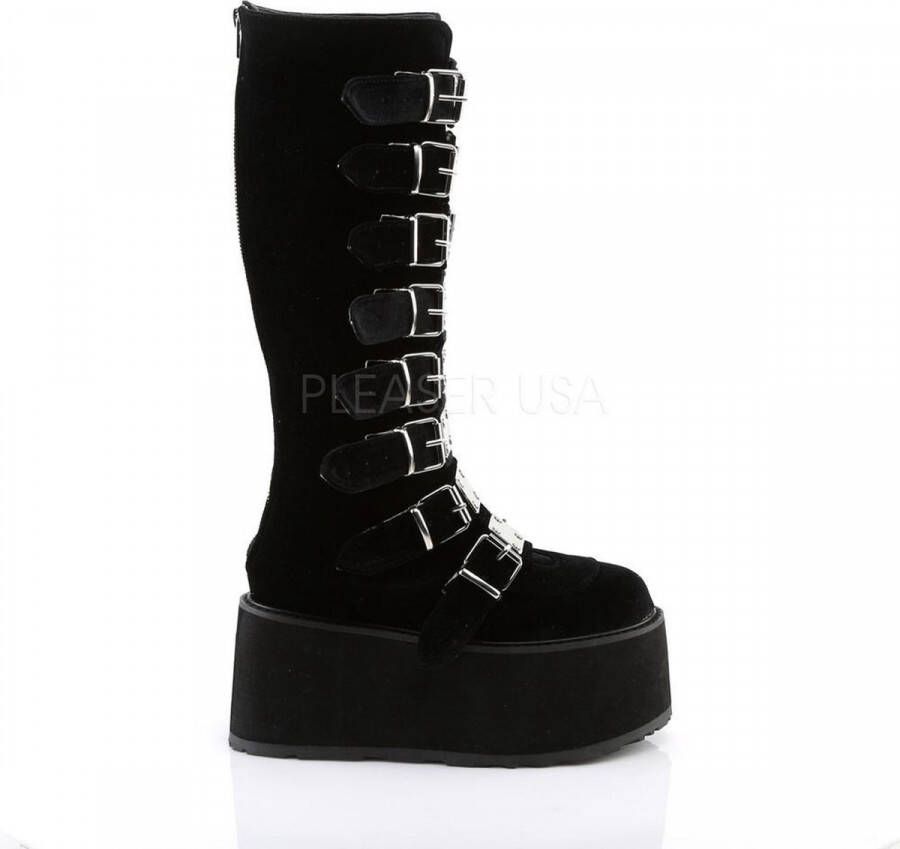 DemoniaCult DAMNED-318 Plateau Laarzen 36 Shoes Zwart