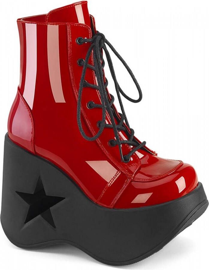 DemoniaCult DYNAMITE-106 Plateau Laarzen 36 Shoes Rood Zwart