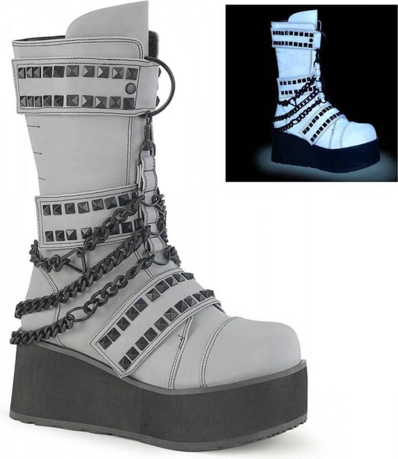 Demonia Plateau Laarzen 37 Shoes TRASHVILLE 138 Zwart Wit