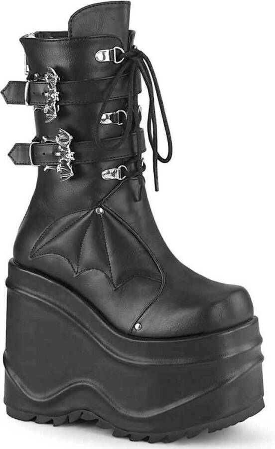 DemoniaCult WAVE-150 Plateau Laarzen Vleermuis 37 Shoes Zwart
