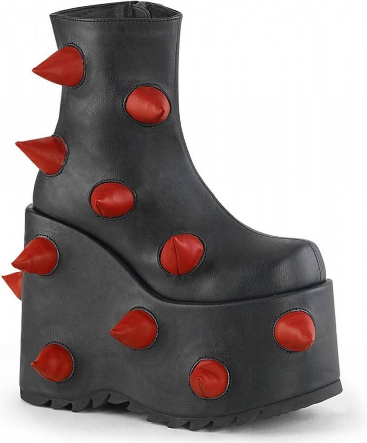 DemoniaCult SLAY-77 Plateau Laarzen 38 Shoes Zwart Rood