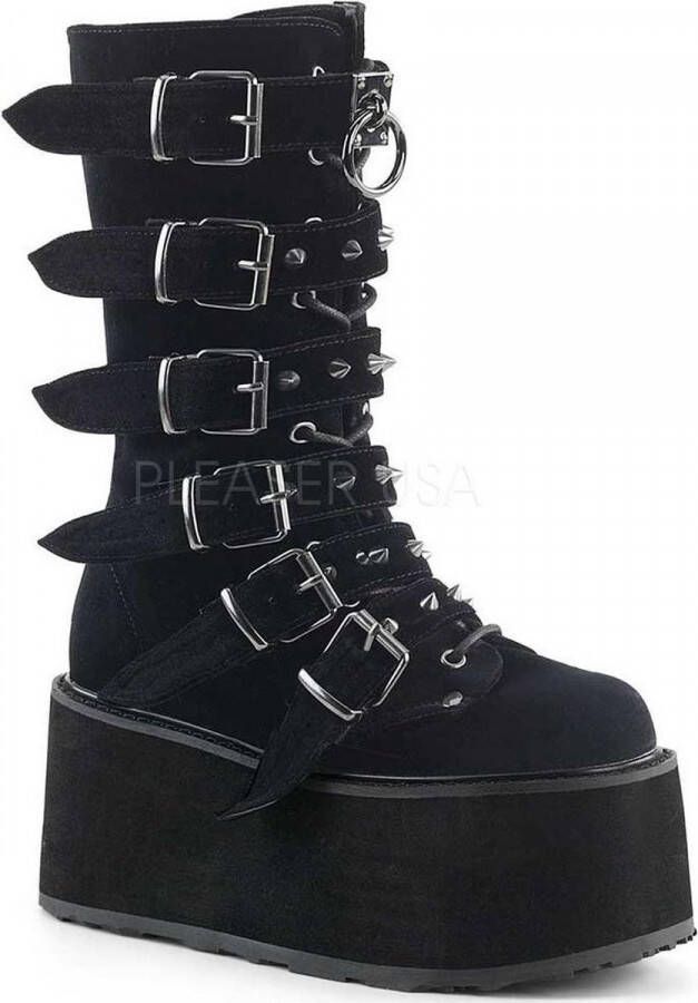 DemoniaCult DAMNED-225 Plateau Laarzen 39 Shoes Zwart