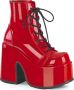 DemoniaCult CAMEL-203 Plateau Laarzen 37 Shoes Rood - Thumbnail 1