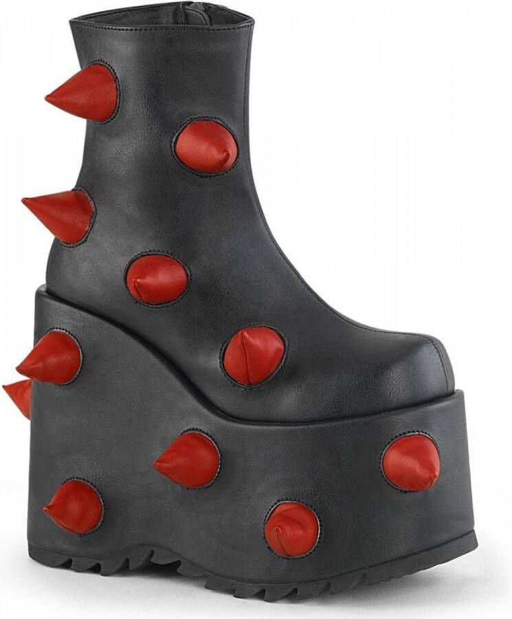 DemoniaCult SLAY-77 Plateau Laarzen 40 Shoes Zwart Rood