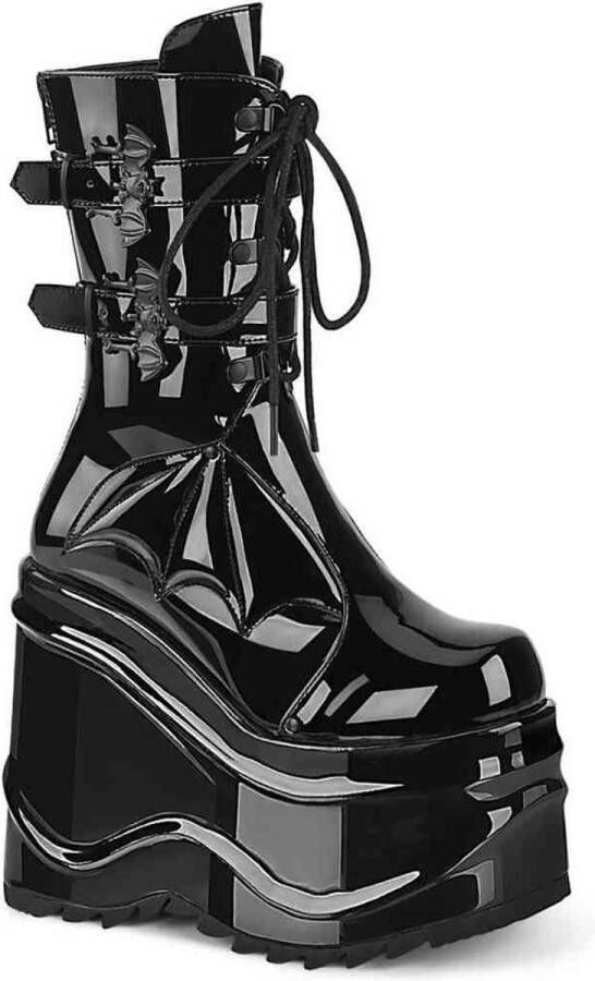 DemoniaCult WAVE-150 Plateau Laarzen Vleermuis 41 Shoes Zwart