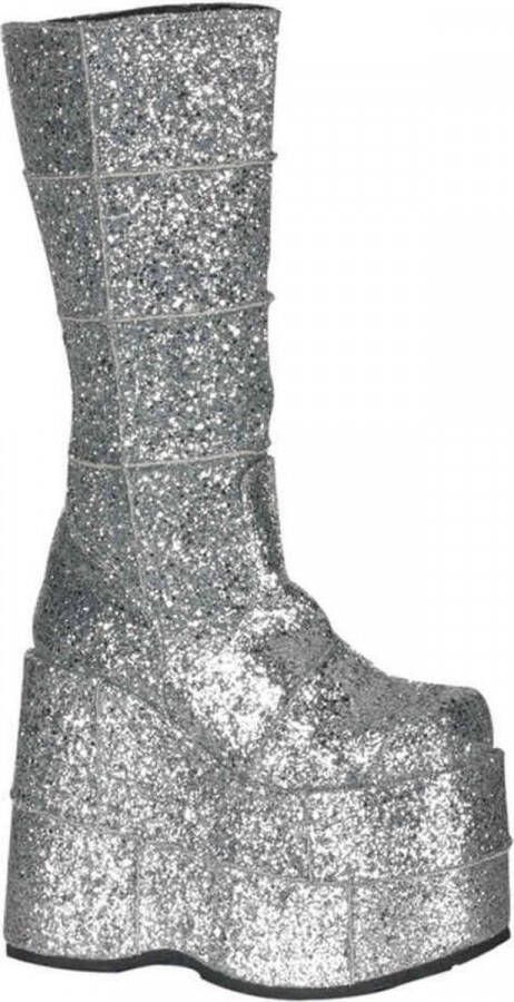 DemoniaCult STACK-301 Plateau Laarzen 42 Shoes Zilverkleurig
