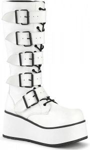 Demonia Plateau Laarzen 42 Shoes TRASHVILLE 518 Wit Zwart